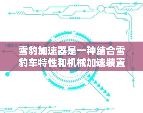 雪豹加速器是一种结合雪豹车特性和机械加速装置的设计，旨在提升雪地和冰地中车辆的加速性能。以下是对其设计和功能的详细解释