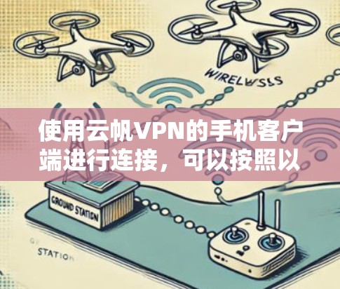 使用云帆VPN的手机客户端进行连接，可以按照以下步骤进行