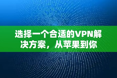 选择一个合适的VPN解决方案，从苹果到你