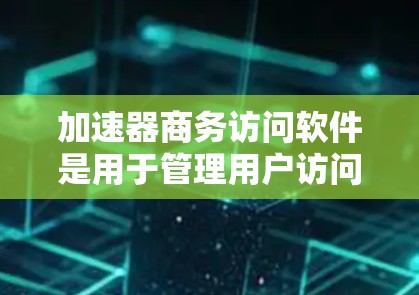 加速器商务访问软件是用于管理用户访问控制、数据加密、权限管理等的工具，广泛应用于商务和企业领域。以下是对该软件的详细总结
